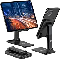 Gritin Soporte Móvil- Multiángulo Soporte Tablet Mesa- Soporte Dock Base Plegable&amp-Portátil con Almohadilla de Silicona…
